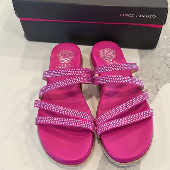 Vince Camuto Fuchsia Espadrille Sandals - Size 8W - Picture 2 of 8